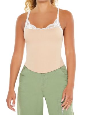 Seamless Lace-Trim Cami