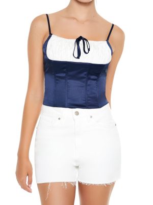 Colorblock Bustier Cropped Cami