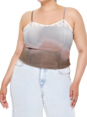 Plus Size Gradient Cropped Cami