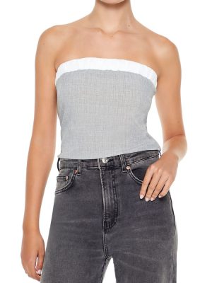 Two-Tone Tube Crop Top
