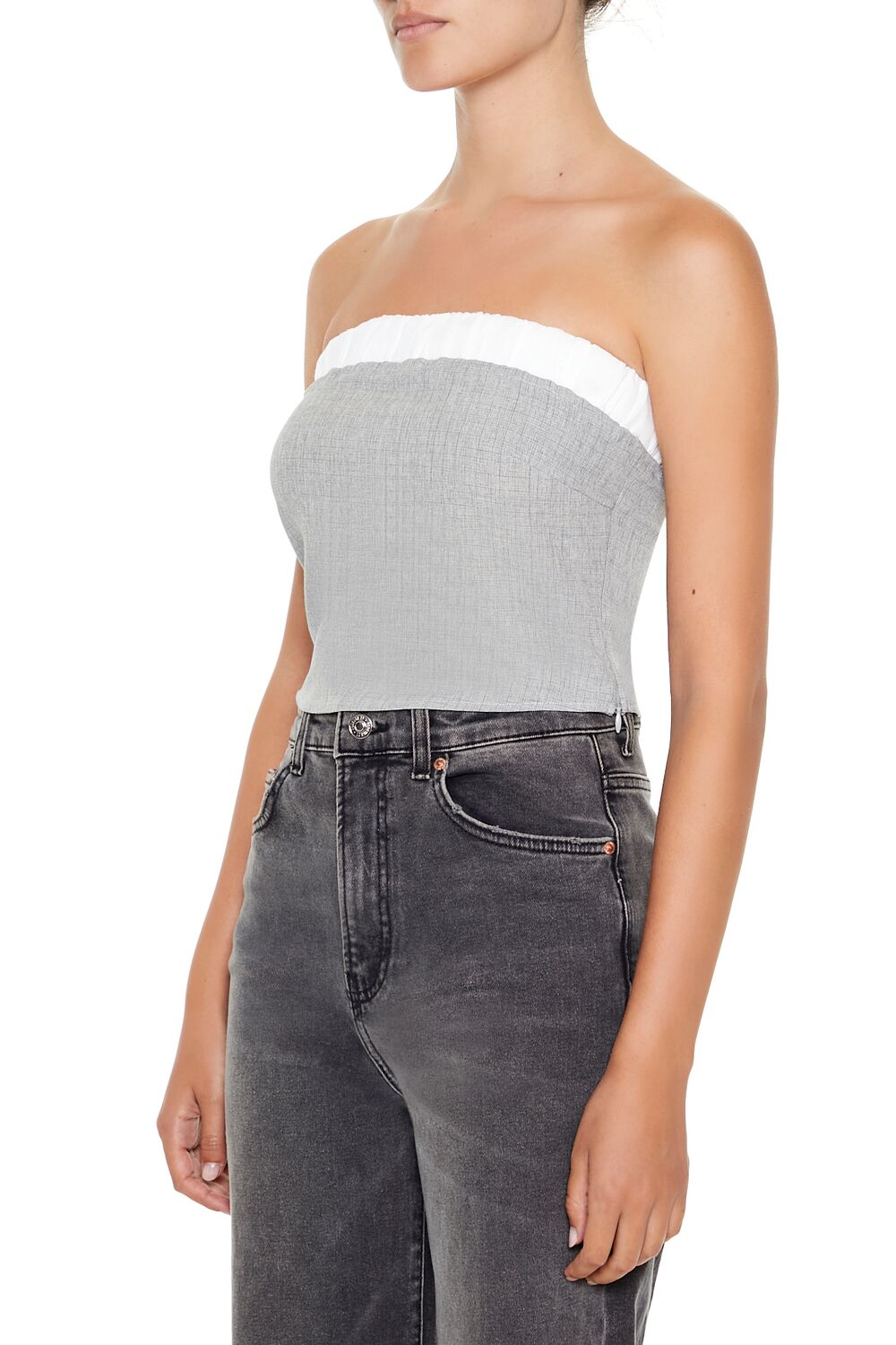 Two-Tone Tube Crop Top - Image 4