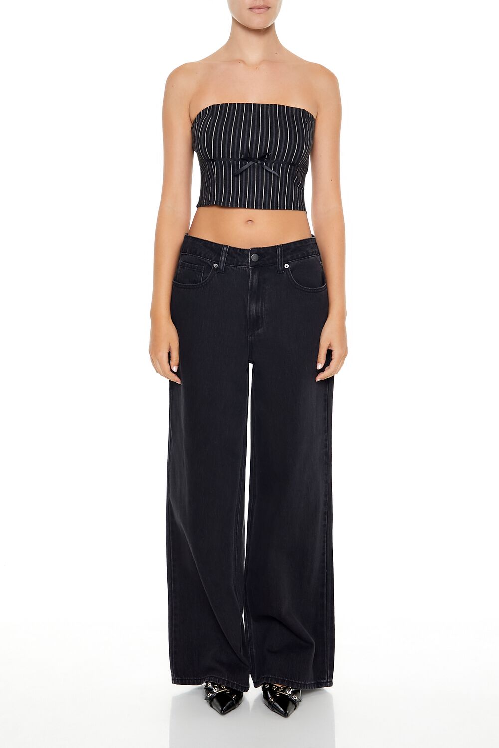 Striped Bow Tube Top - Image 2