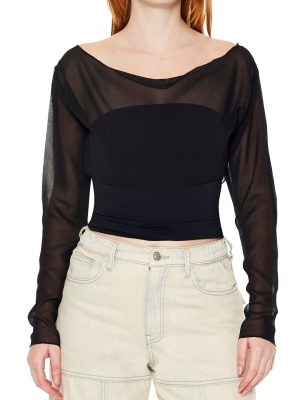Sheer Chiffon Crop Top