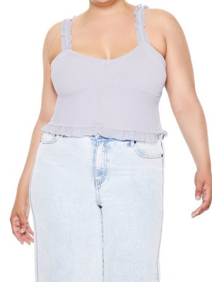 Plus Size Ruffle Sweater-Knit Cami