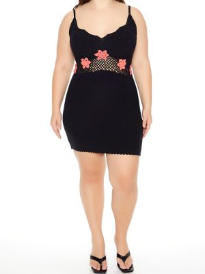 Plus Size Flower Sweater Dress