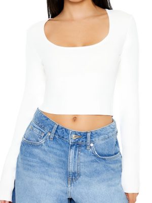 Ribbed Sweater-Knit Crop Top