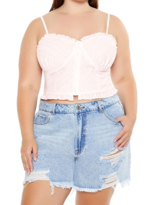 Plus Size Striped Cropped Cami