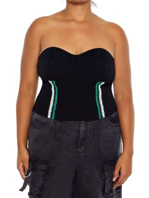 Plus Size Embroidered Tube Top