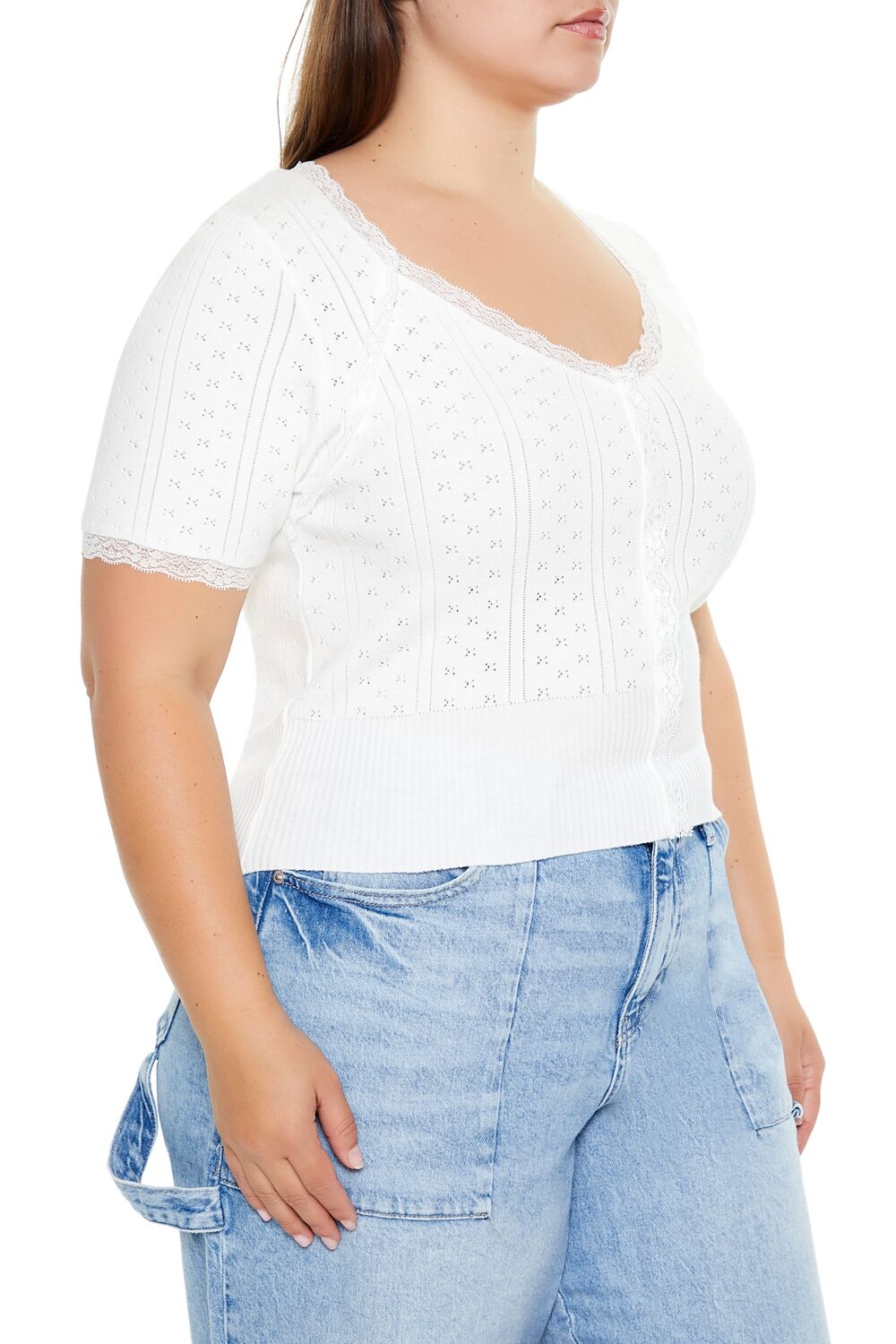 Plus Size Sweater-Knit Crop Top - Image 4