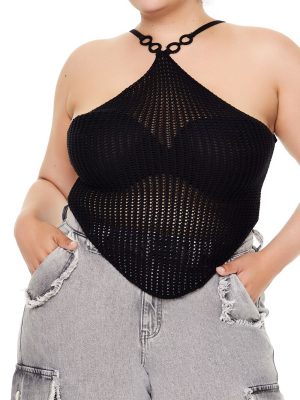 Plus Size O-Ring Sweater-Knit Cami