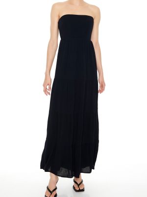 Strapless Tie-Back Maxi Dress
