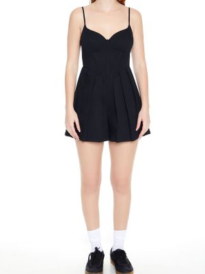 Pleated Bustier Cami Romper