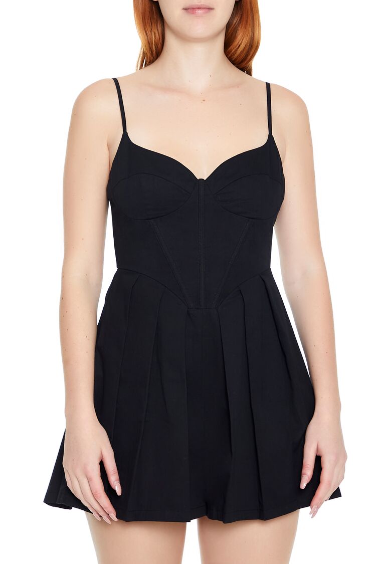 Pleated Bustier Cami Romper - Image 2