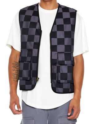 Checkered Cargo Vest