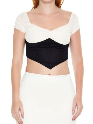 Colorblock Mesh Crop Top