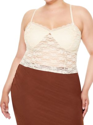 Plus Size Sheer Lace Cami