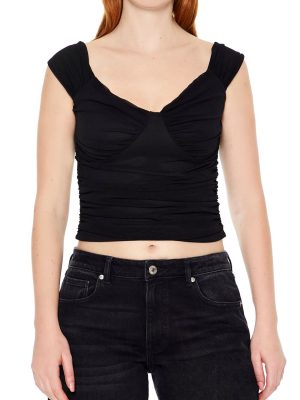 Ruched Bustier Crop Top