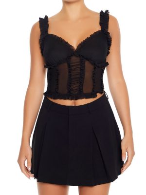 Shirred Mesh Cami