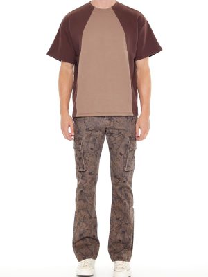 Slim-Fit Leaf Print Cargo Pants