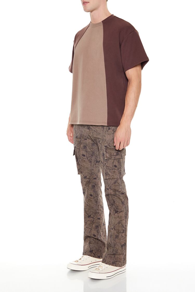 Slim-Fit Leaf Print Cargo Pants - Image 3