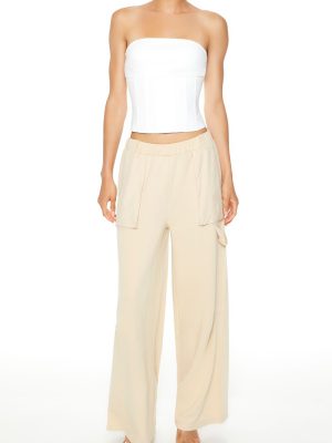 Fleece Wide-Leg Utility Pants