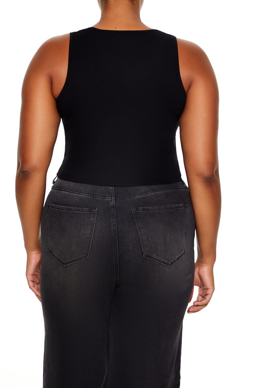 Plus Size Sweater-Knit Corset Tank Top - Image 5
