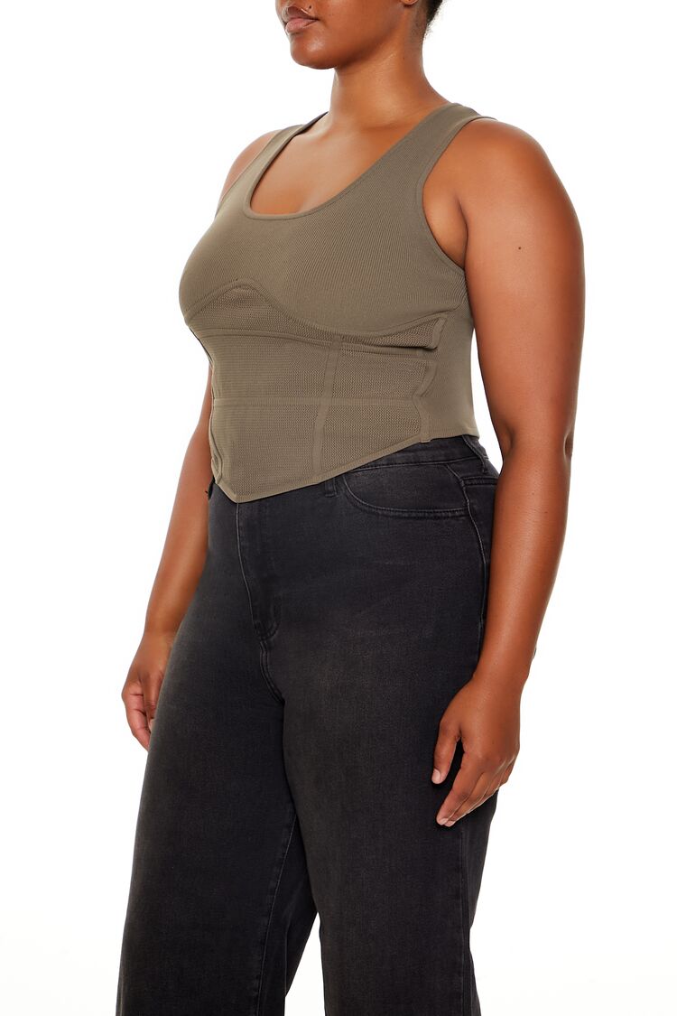 Plus Size Sweater-Knit Corset Tank Top - Image 9