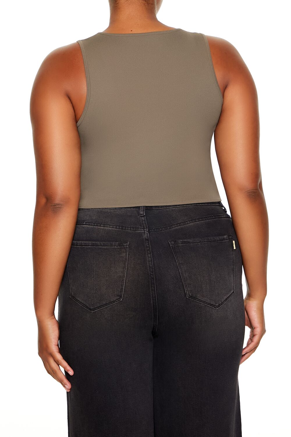 Plus Size Sweater-Knit Corset Tank Top - Image 10