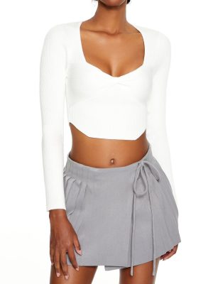 Twisted Sweater-Knit Crop Top