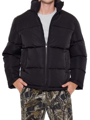 Quilted Funnel-Neck Puffer Jacket