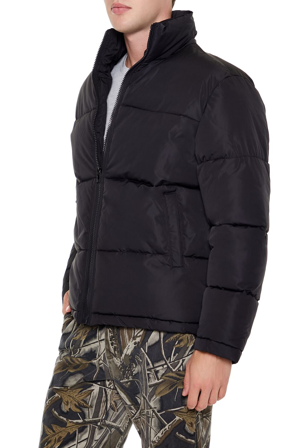 Quilted Funnel-Neck Puffer Jacket - Image 3