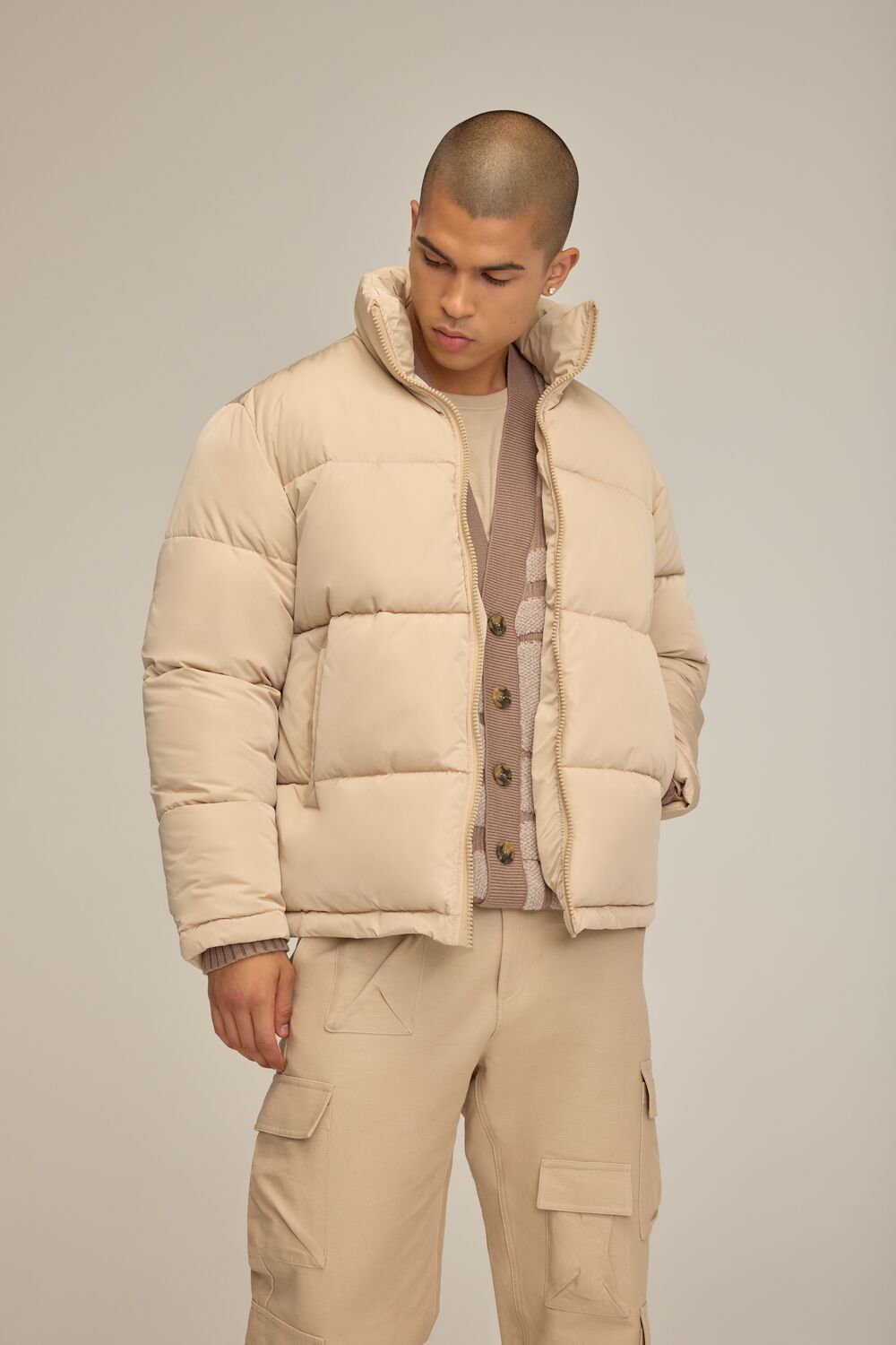 Quilted Funnel-Neck Puffer Jacket - Image 6