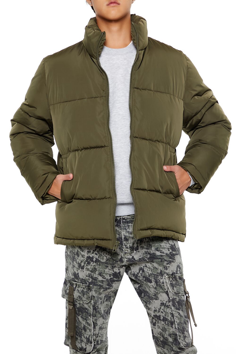Quilted Funnel-Neck Puffer Jacket - Image 12