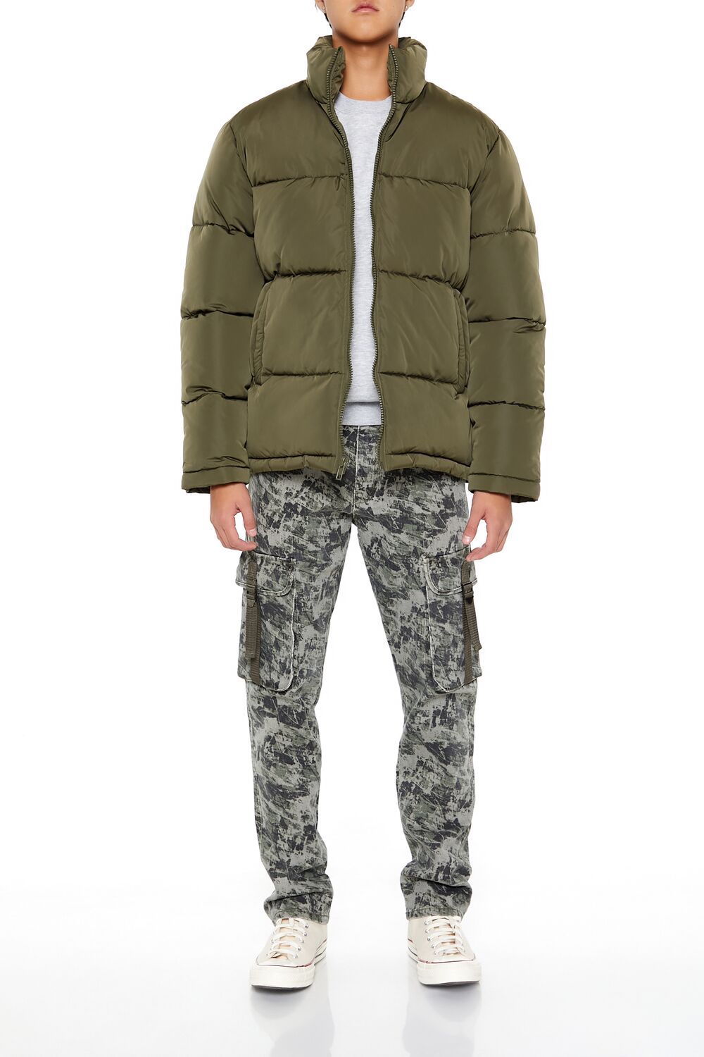 Quilted Funnel-Neck Puffer Jacket - Image 13