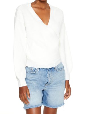 Drop-Sleeve Wrap Sweater