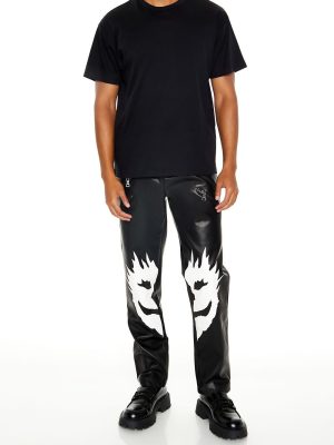 Split Face Faux Leather Pants