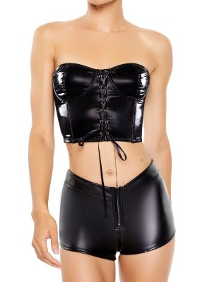Faux Leather Lingerie Tube Top