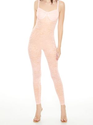 Fitted Sheer Lace Cami Jumpsuit