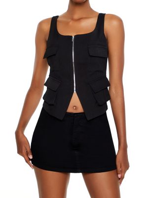 Cargo Split-Hem Crop Top