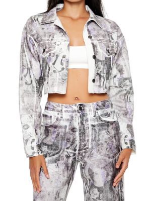 Abstract Print Trucker Jacket
