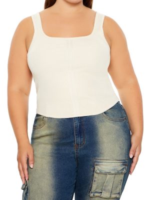 Plus Size Sweater-Knit Tank Top