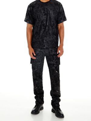 Textured Slim-Fit Mid-Rise Pants