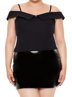 Plus Size Open-Shoulder Top