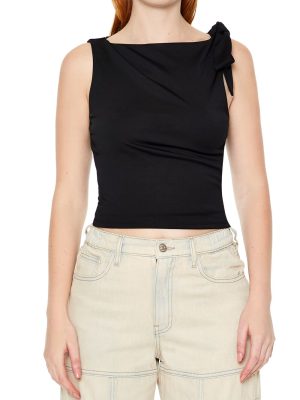 Sleeveless Tie-Strap Crop Top