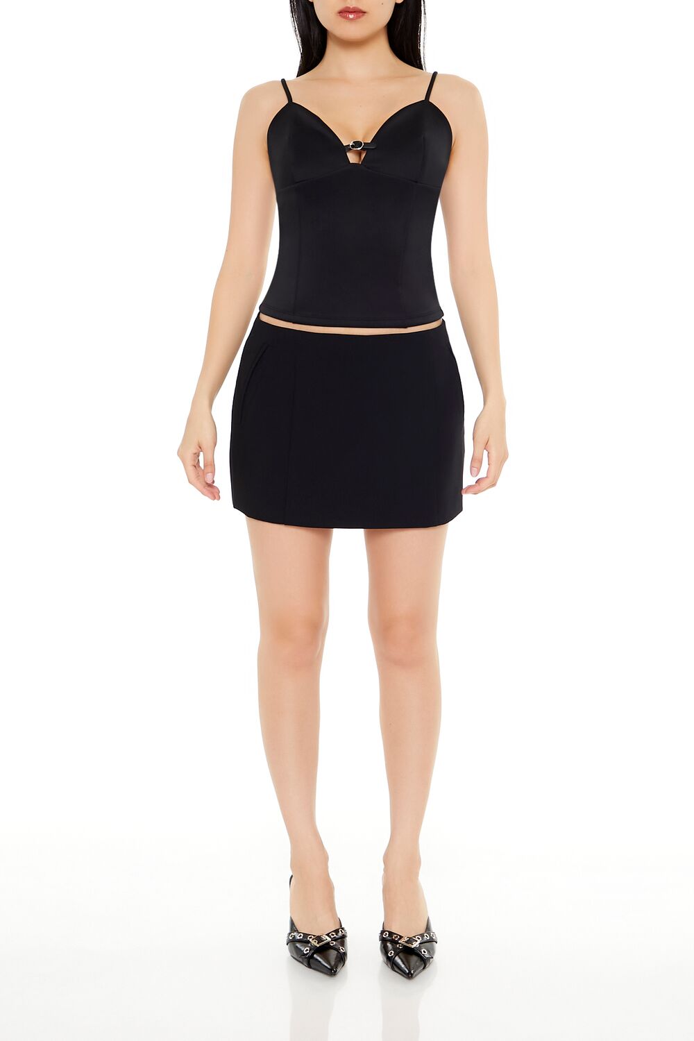 Cropped Buckle-Strap Cami - Image 2