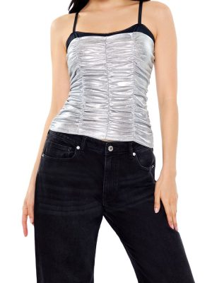 Ruched Metallic Two-Tone Cami