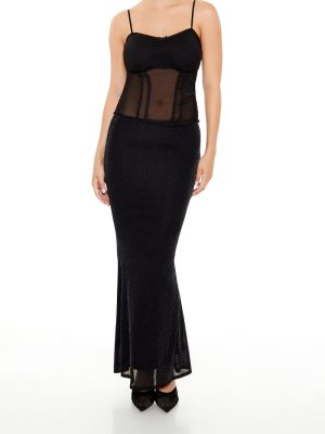 Glitter Knit Mermaid Maxi Skirt