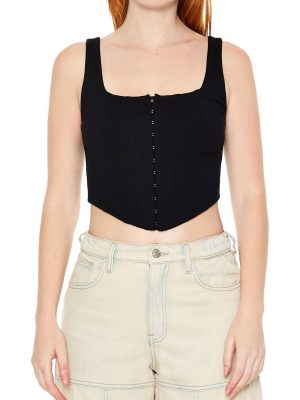 Hook-and-Eye Corset Crop Top