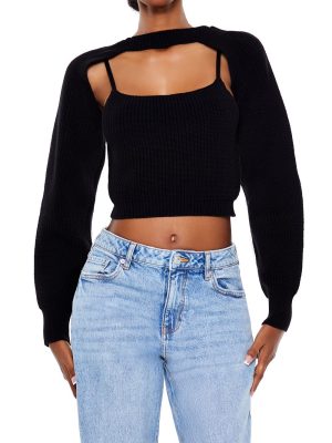 Sweater-Knit Cami & Shrug Set