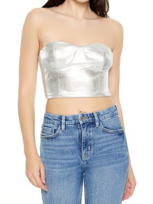 Metallic Bustier Tube Top